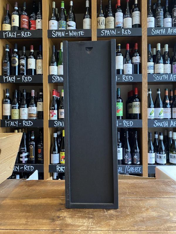 One Bottle Black Wooden Box with Sliding Lid