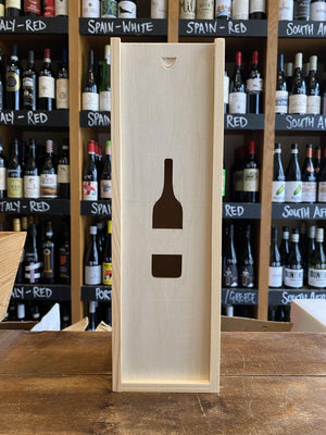 One Bottle Wooden Wine Box with Wine Window - Seven Cellars