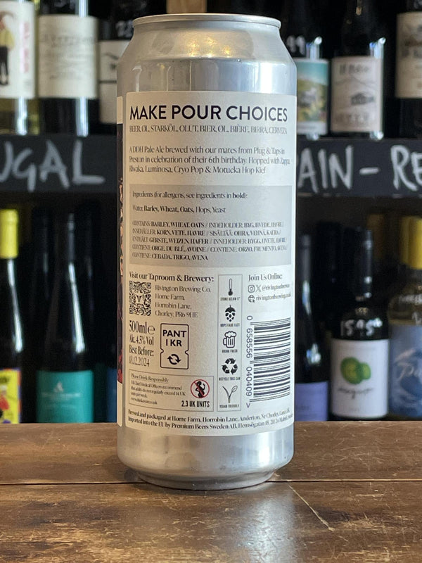 Rivington Brewing Co - Make Pour Choices - DDH Pale Ale - Seven Cellars